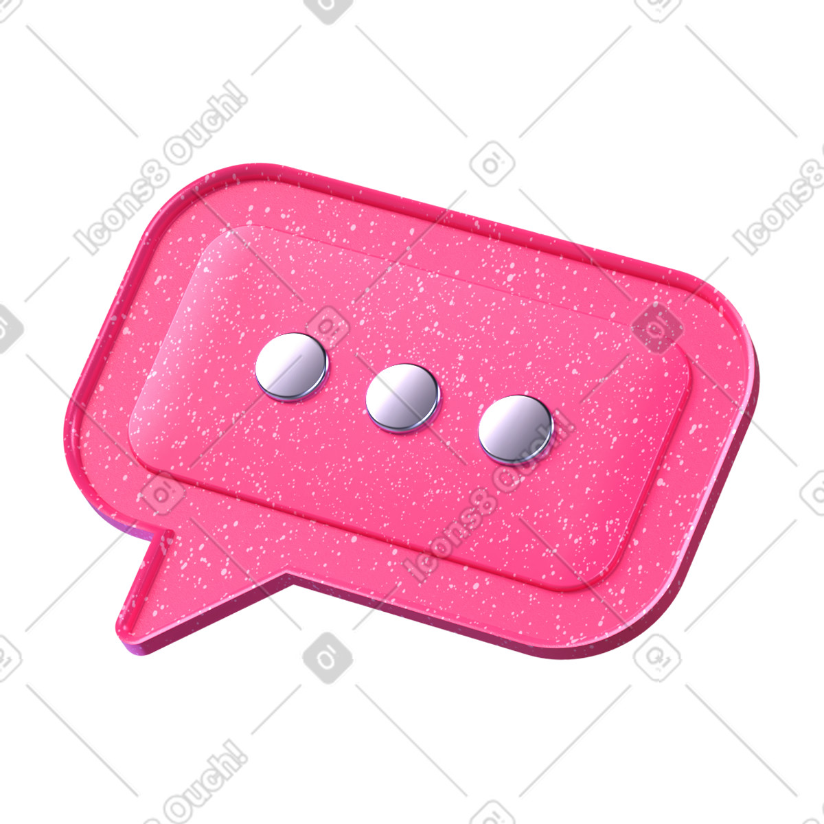 Ilustración Burbuja de diálogo rosa en estilo 3D Boost a descargar en PNG y SVG