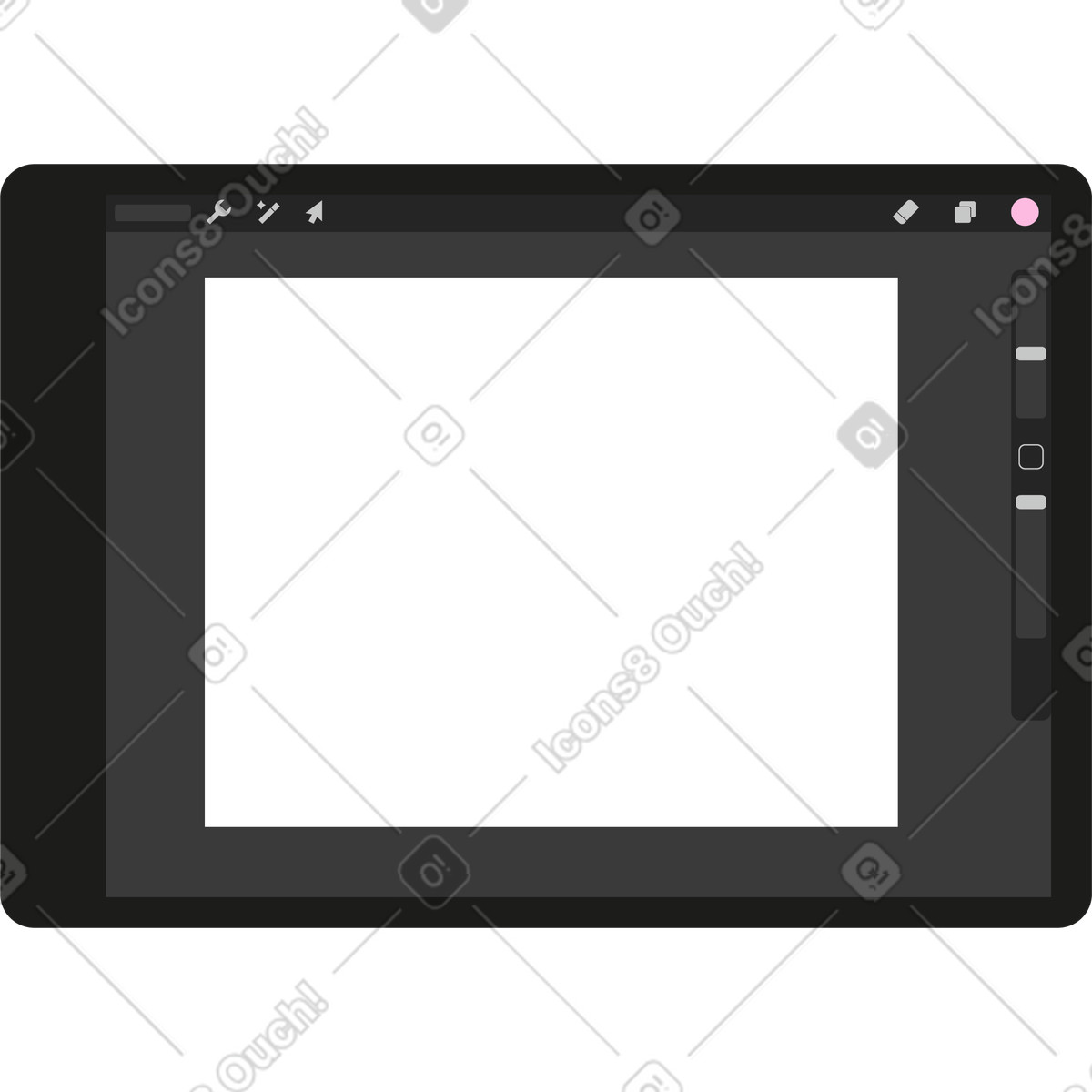Ipad with drawing program illustration in Jumble style download in PNG, SVG