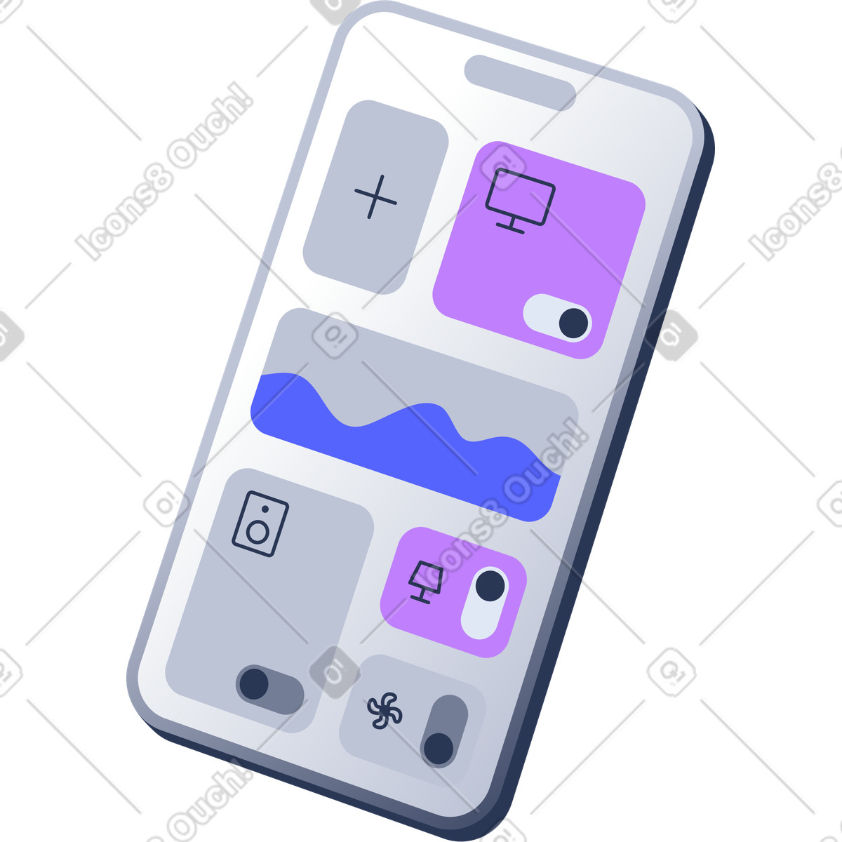 Telefono con interfaccia per tecnologia smart home illustrazione in stile Lucent scarica in PNG, SVG