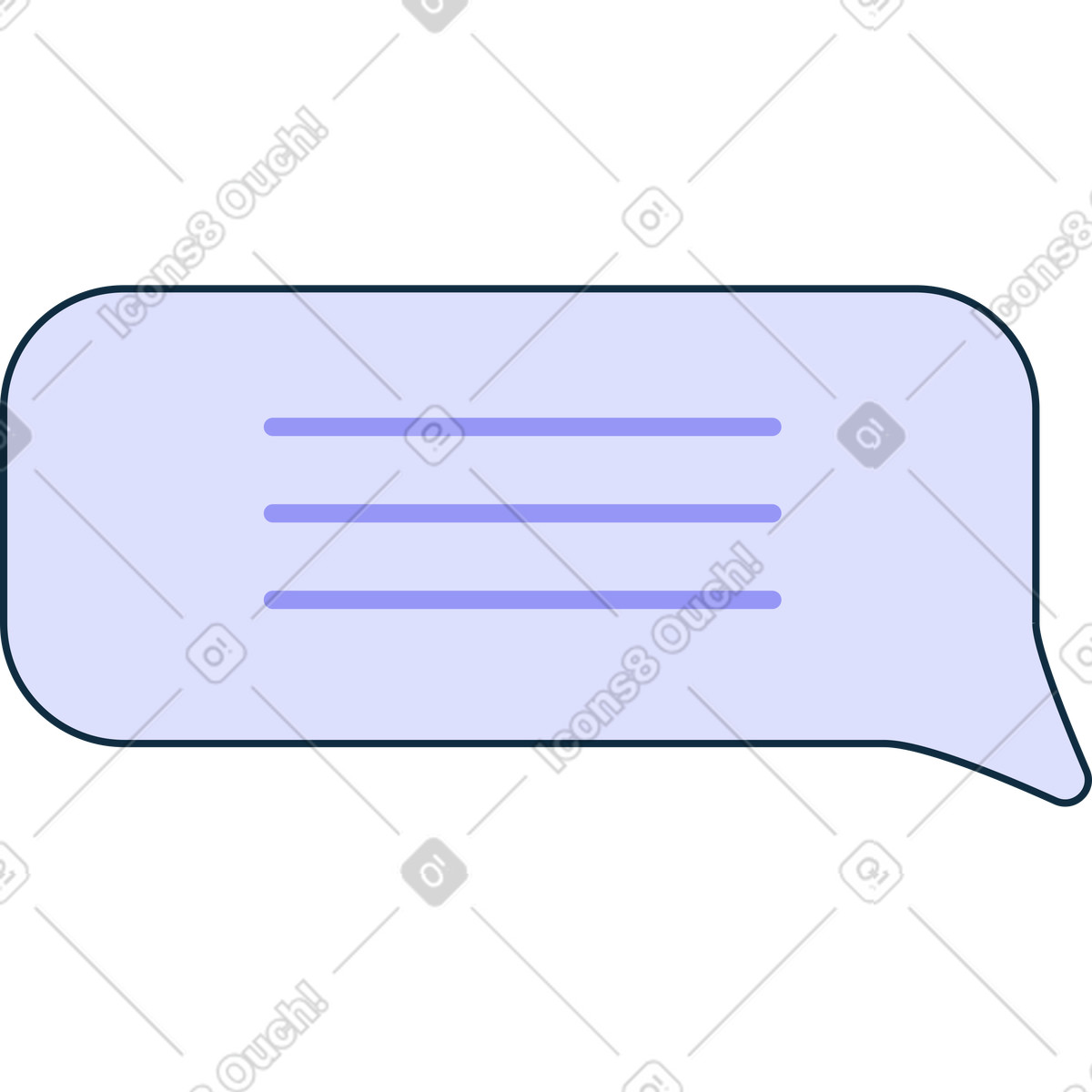 Bubble gum スタイルの ライラック テキストの吹き出し のイラストをPNG、SVG形式でダウンロード