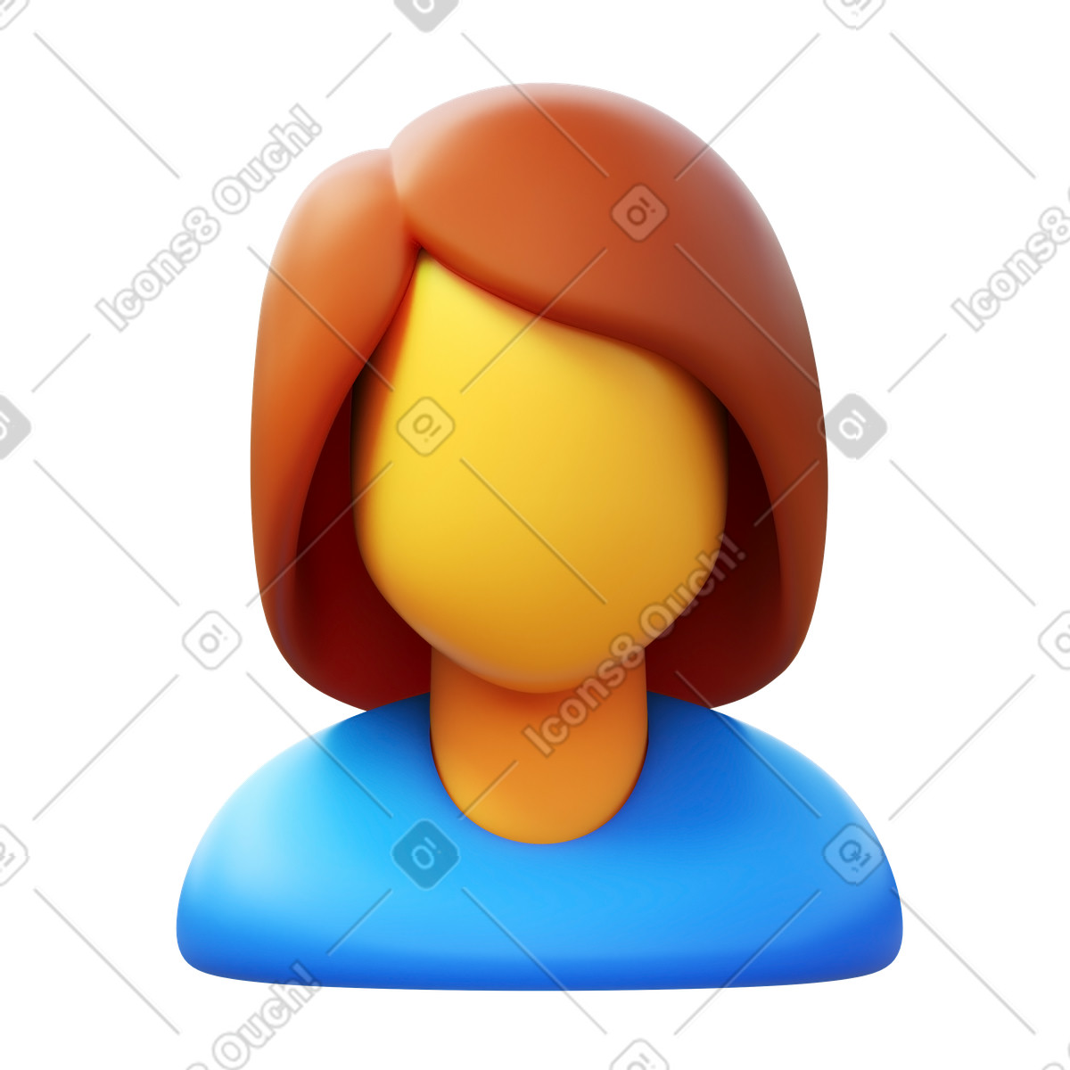 Person female illustration in 3D Fluency style download in PNG, SVG