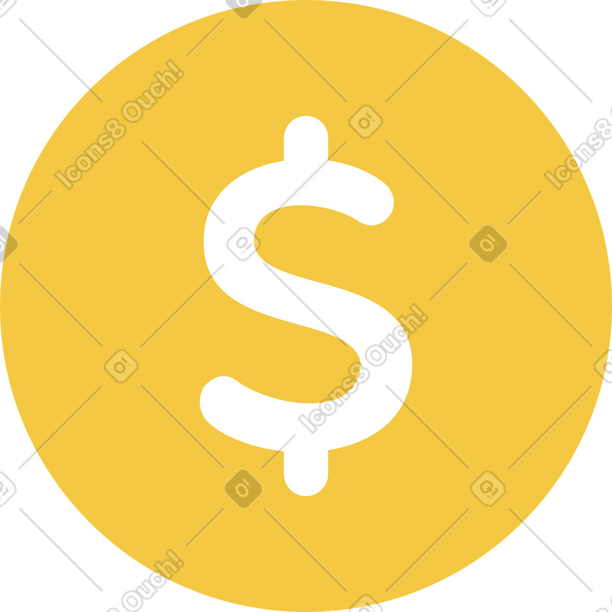 Flat スタイルの ドル硬貨 のイラストをPNG、SVG形式でダウンロード