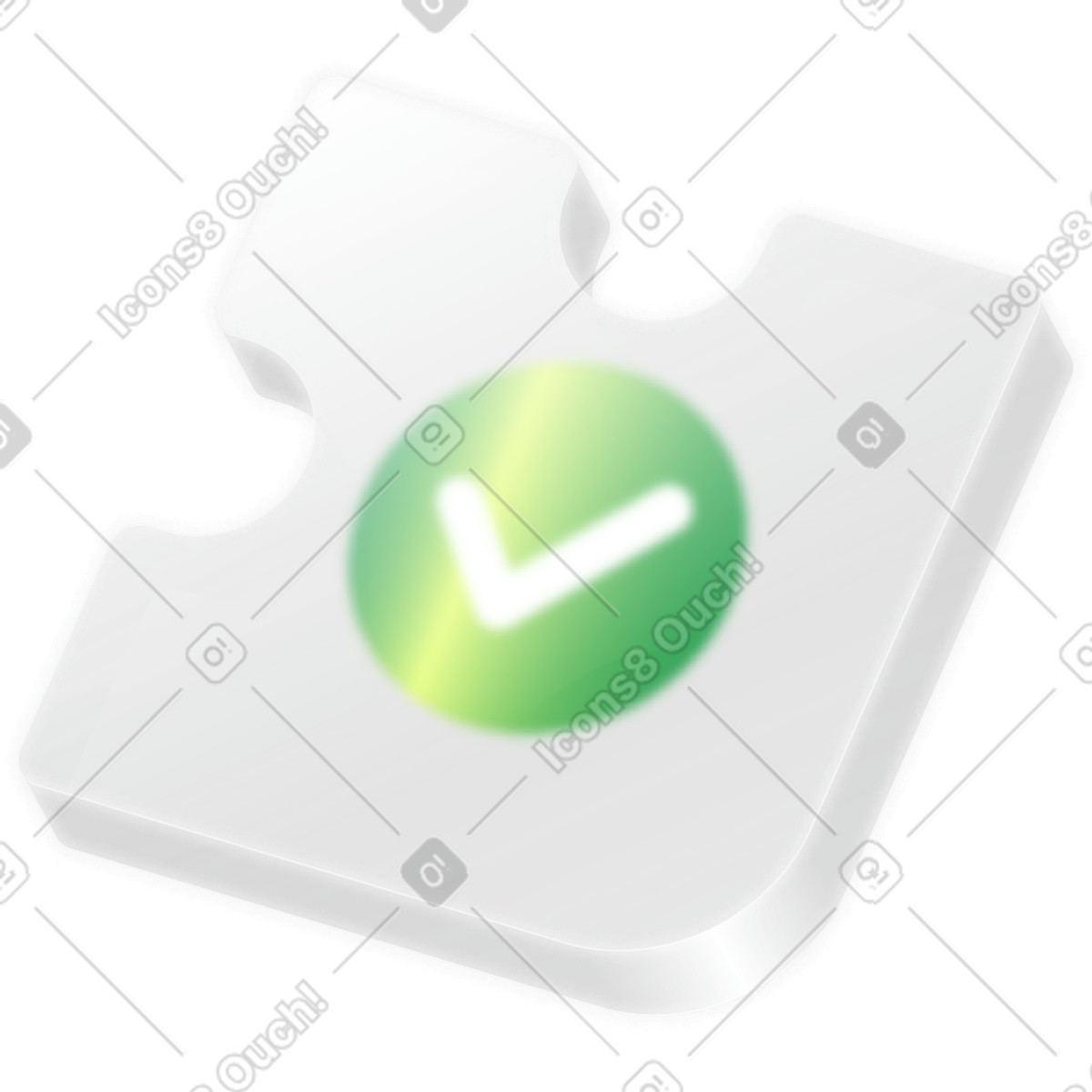 Teil des puzzles mit häkchen-symbol-Illustration im Burst-Stil als Download in PNG, SVG