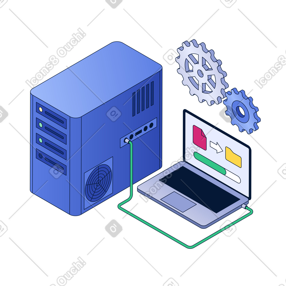 Network illustration in PNG, SVG, GIF formats