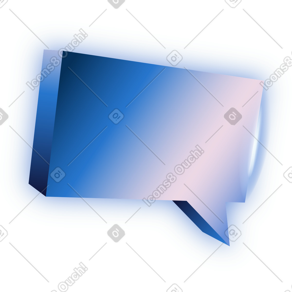Speach bubble illustration in Dimension style download in PNG, SVG