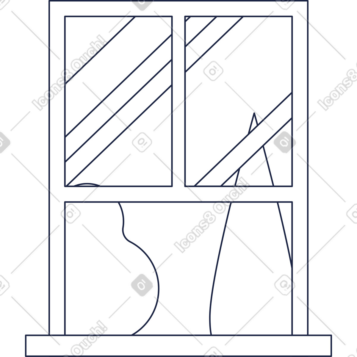 Ilustração de Linha da janela em no estilo Urban Line para baixar em PNG, SVG