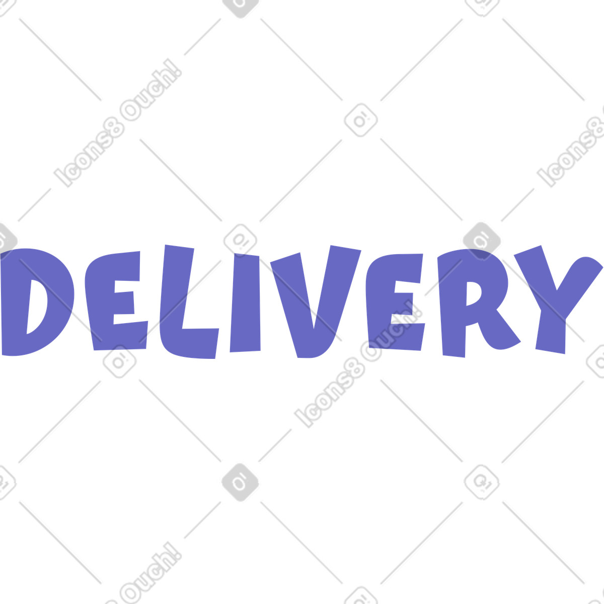 Ilustración Purple lettering delivery en estilo Woof a descargar en PNG y SVG