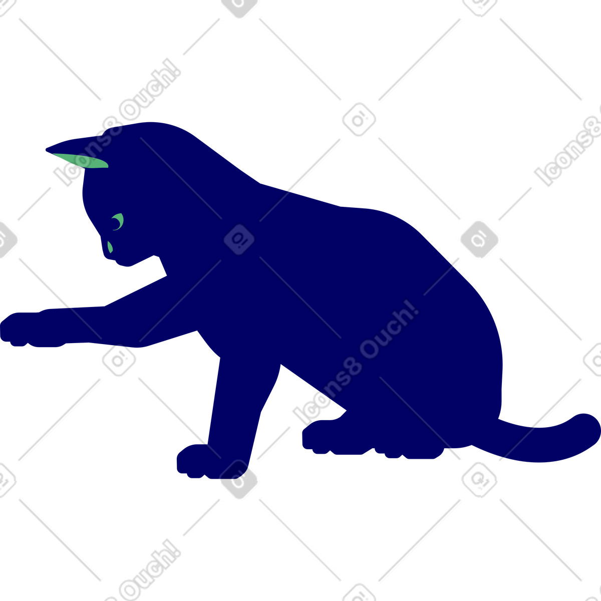 Lounge スタイルの 猫遊び のイラストをPNG、SVG形式でダウンロード