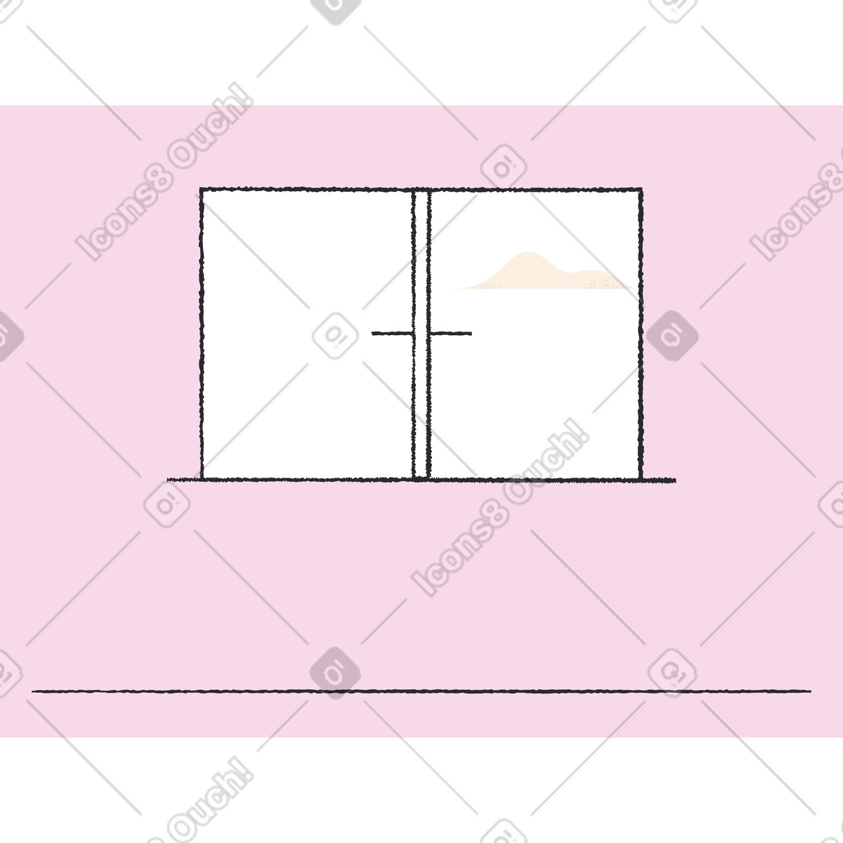 Bg fenster-Illustration im Pablo-Stil als Download in PNG, SVG