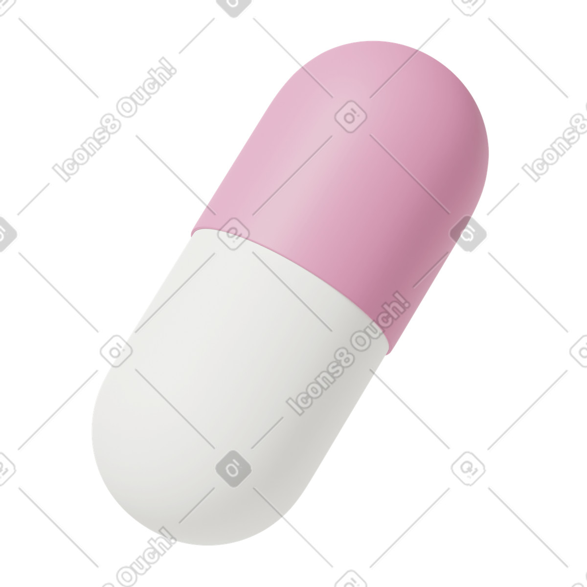 3D Casual life スタイルの White pink capsule のイラストをPNG、SVG形式でダウンロード