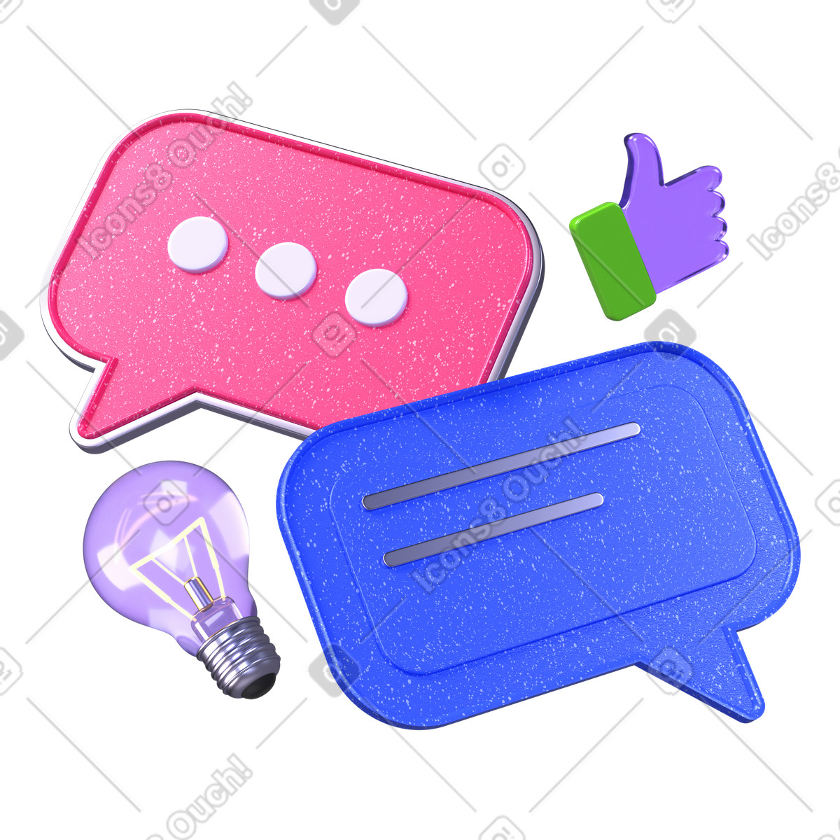 Brainstorming and generating ideas online illustration clipart in PNG SVG GIF
