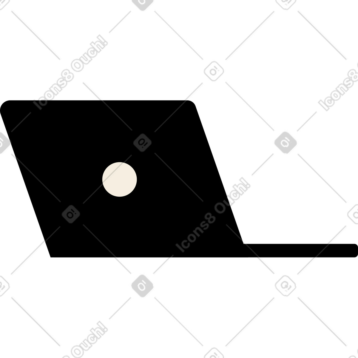 Ilustração de Laptop preto aberto em no estilo Juicy para baixar em PNG, SVG