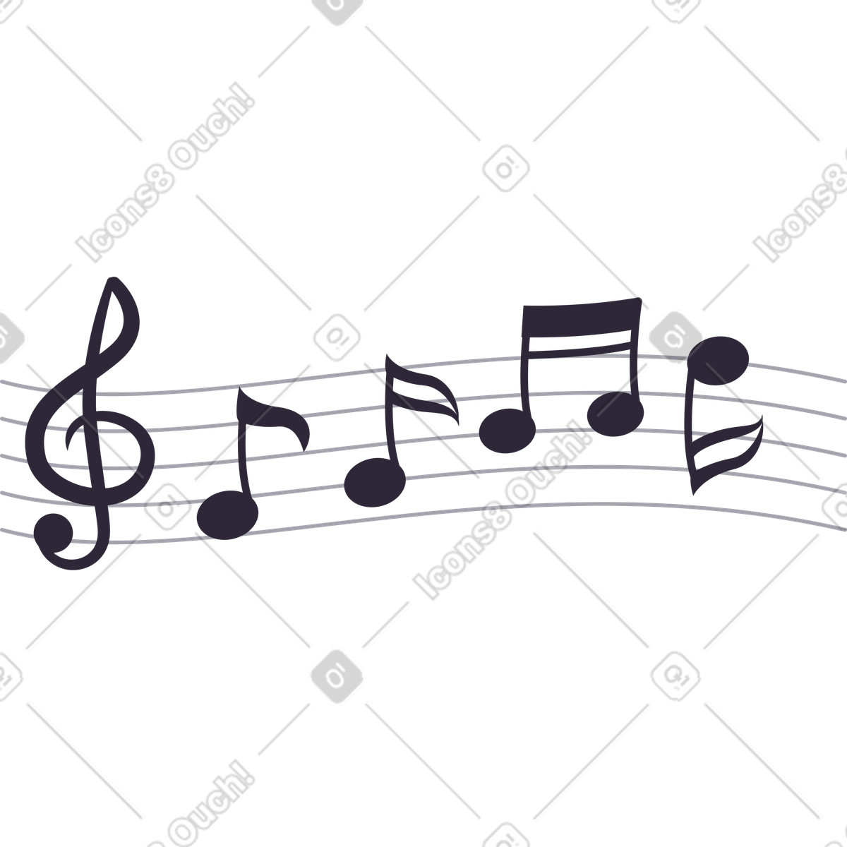 Music notes illustration in Pale style download in PNG, SVG