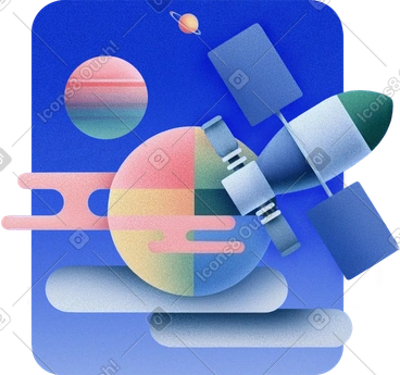 Satellite artificiel et planète terre dans l'espace PNG, SVG
