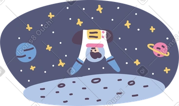 Astronaut emerging from hole in space PNG, SVG