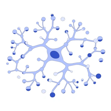 A detailed neuron network is depicted with numerous interconnected neurons. Each neuron has a distinct shape with branching dendrites extending from a central body. The synapses are illustrated with connections between the neurons, showing points of contact. Some synapses are highlighted, appearing as glowing points of light, indicating active communication paths. The overall composition emphasizes the intricate web of connections, showcasing the complexity of the neural network.