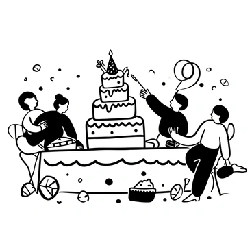 A beautifully decorated cake collapsing at a party