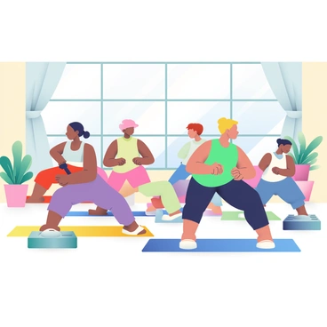 Participants attending a pilates class with mats and reformers in a bright studio.