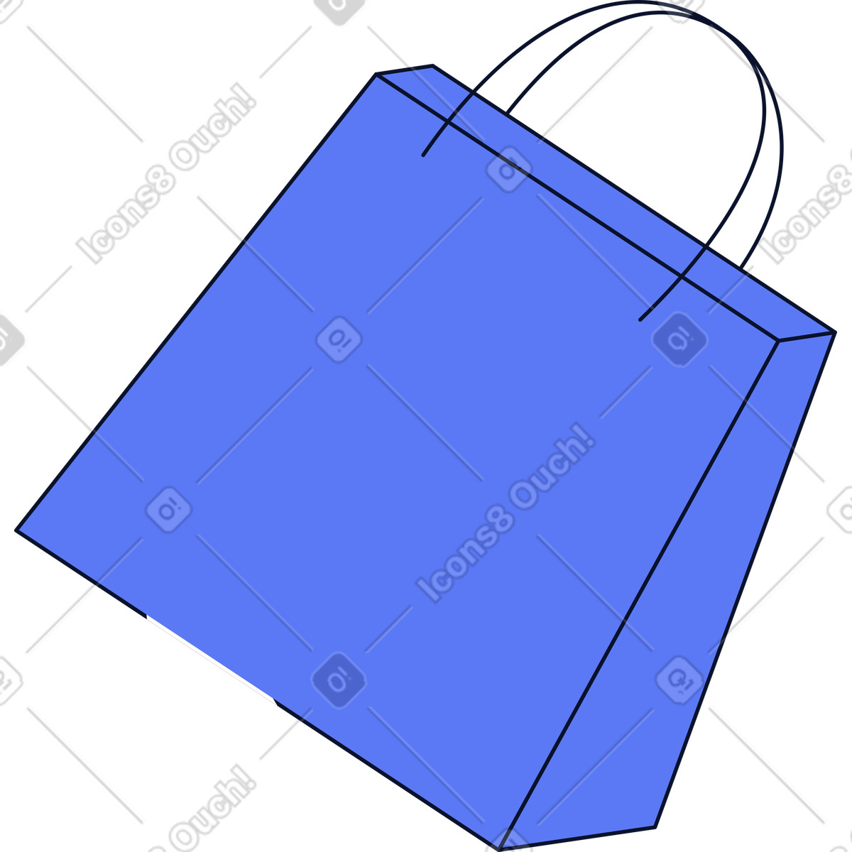Shopping bag illustration in Flexy style download in PNG, SVG
