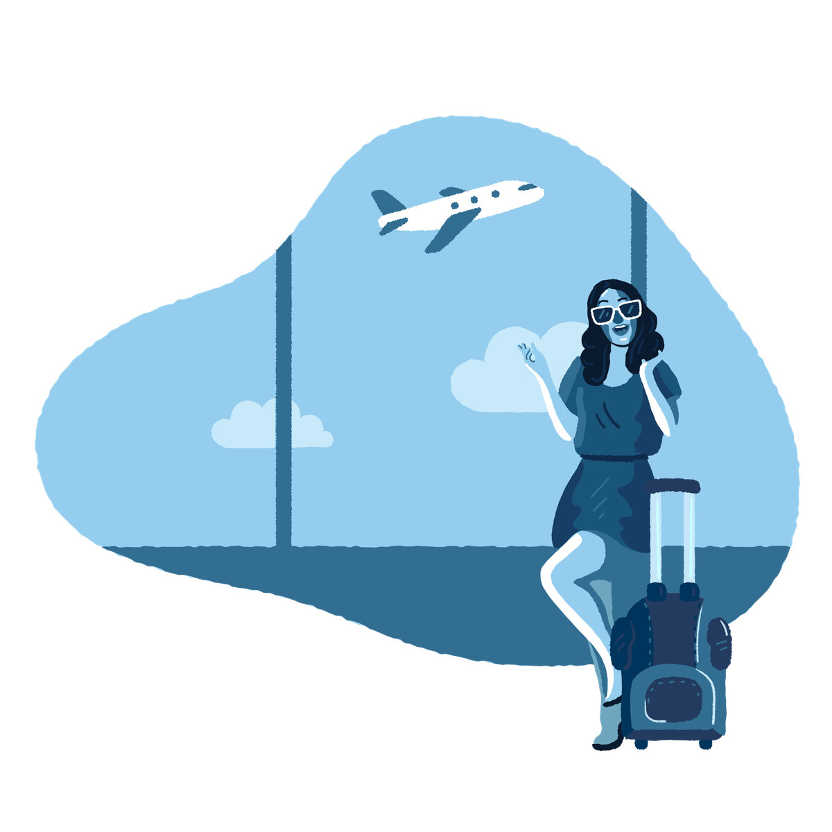 下载 Cherry 风格的 Happy to flight 插画，支持 PNG、SVG 格式
