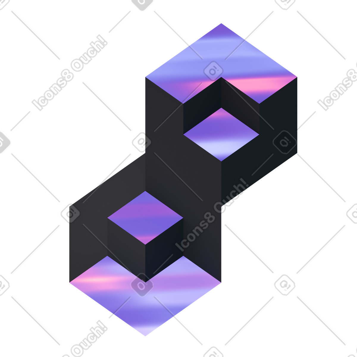 Abstract geometric composition, Futuristic design element illustrazione animata in stile 3D Illusion scaricabile in GIF, Lottie (JSON), AE