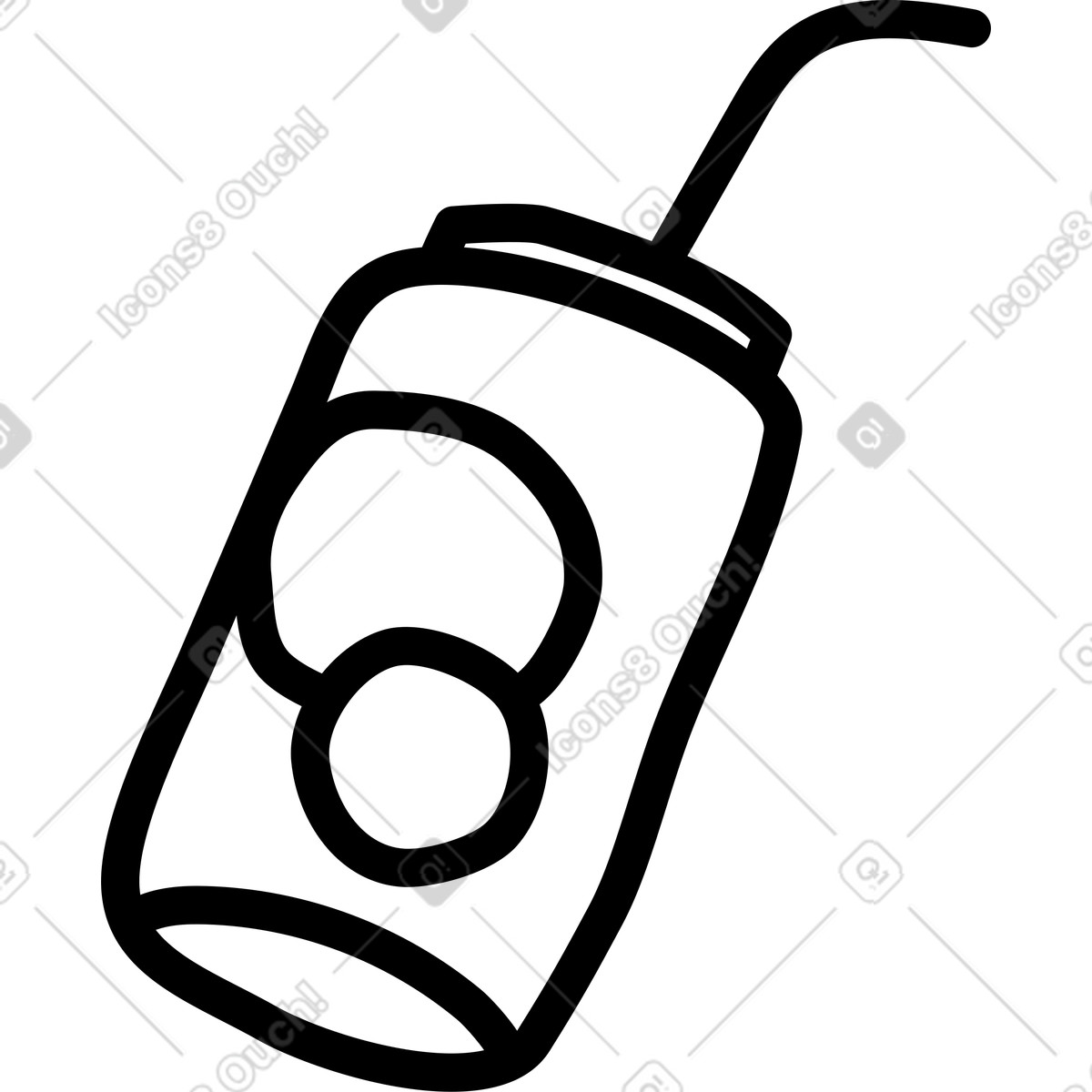 Ilustração de Bebida gelada com canudo em no estilo Notes para baixar em PNG, SVG