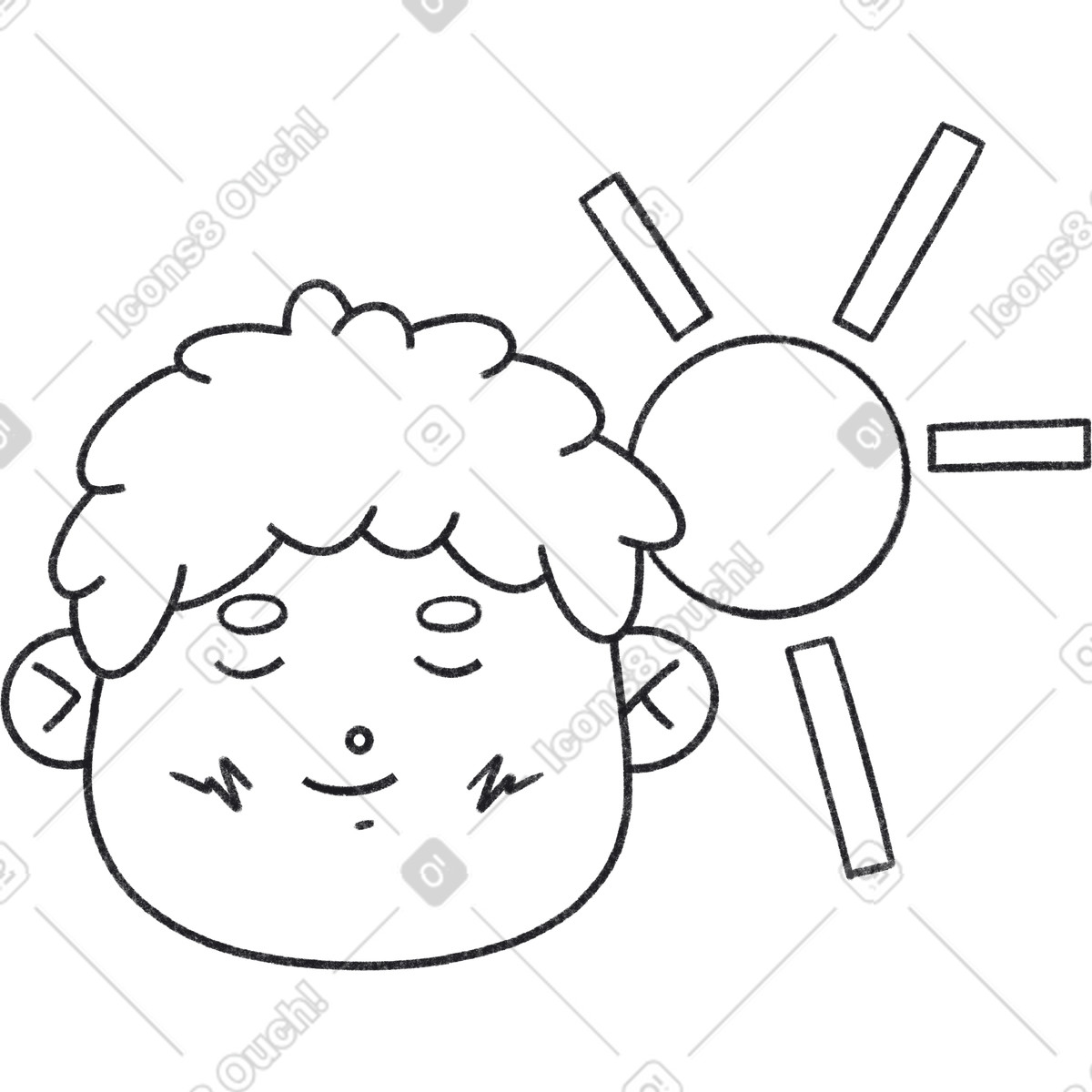 下载 Bonbon Line 风格的 轻松的人和太阳 插画，支持 PNG、SVG 格式