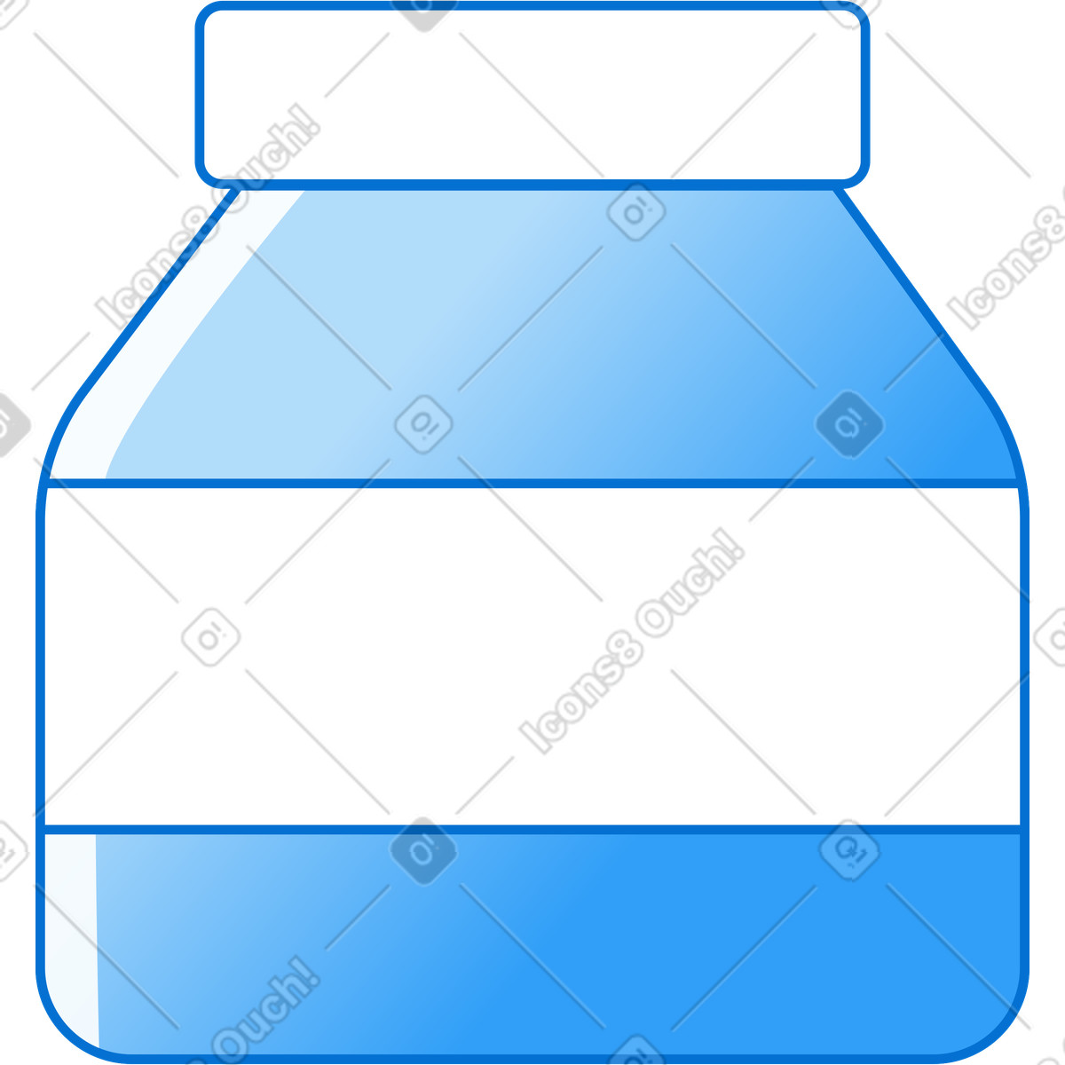 Blue bottle pill illustration in Rainbow style download in PNG, SVG