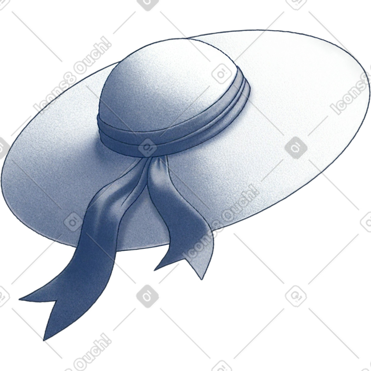 下载 Haze 风格的 沙滩帽 插画，支持 PNG、SVG 格式