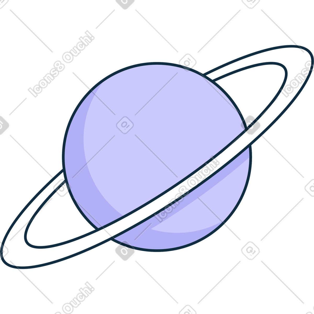 Planet saturn animierte Illustration im Bubble gum-Stil als Download in GIF, Lottie (JSON), AE