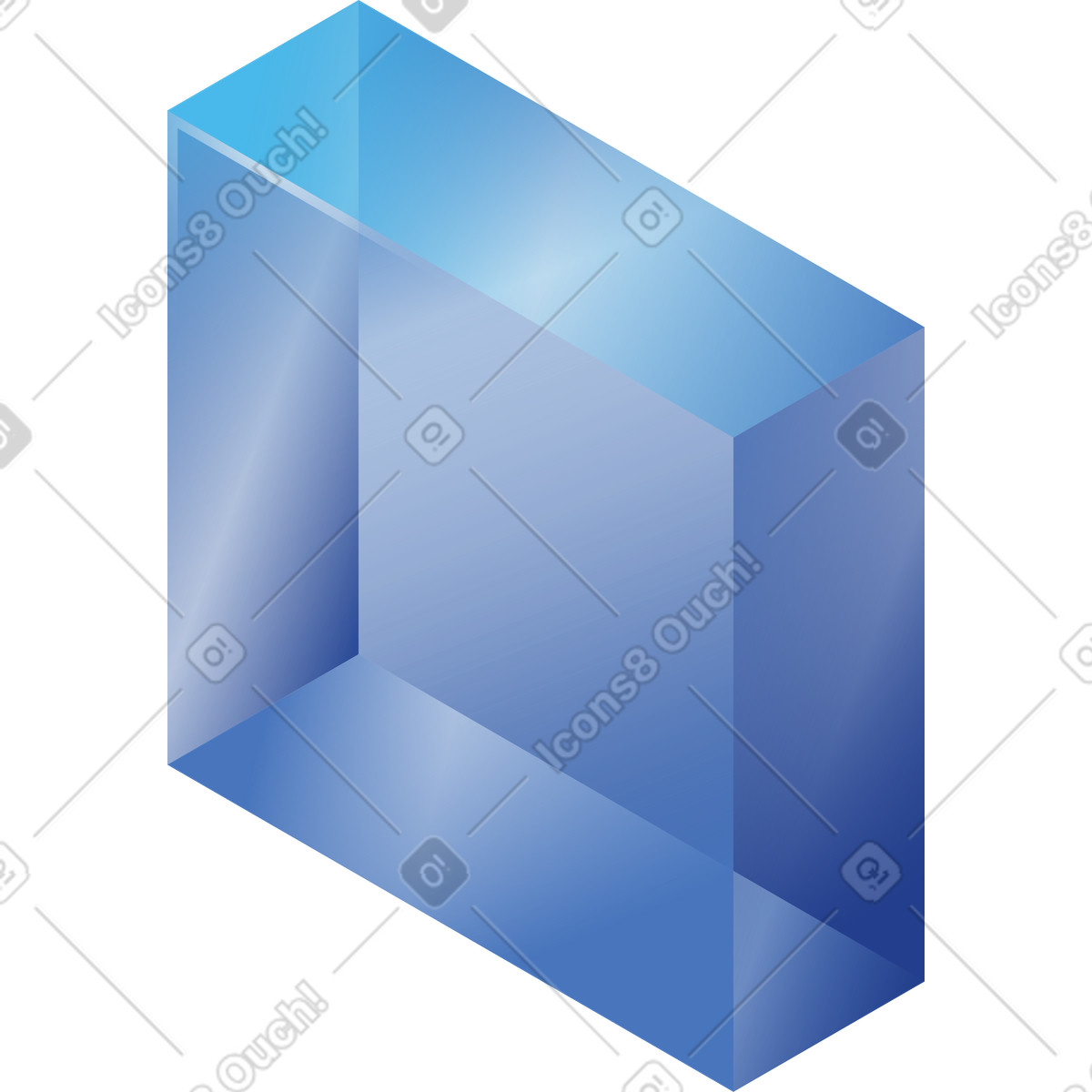 Glass block illustration in PNG, SVG