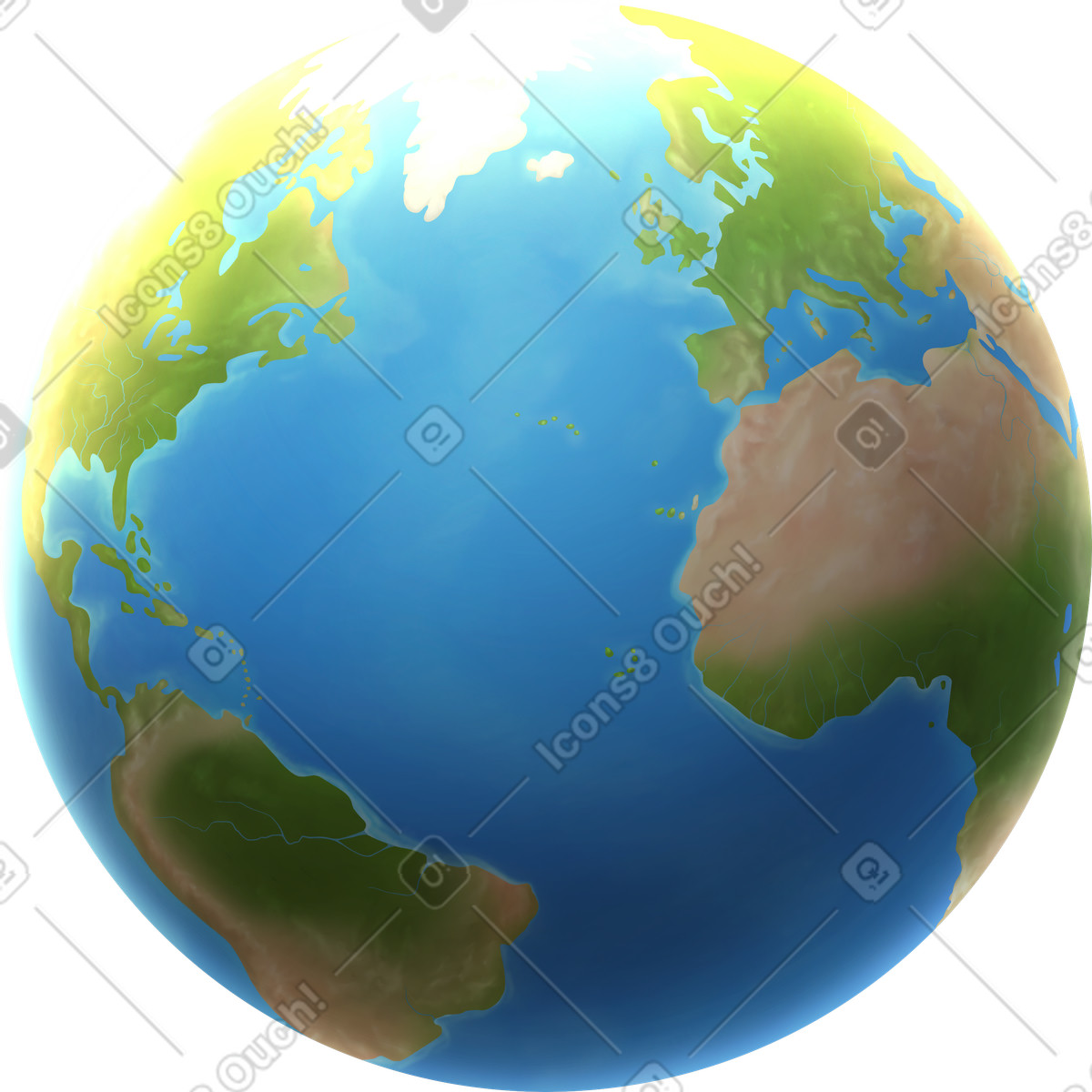 Earth illustration clipart highlighting our planet with simple bold outlines