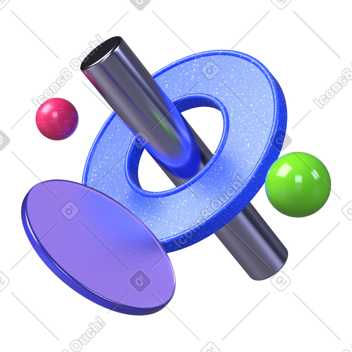 3D Boost 스타일의 Abstract shapes of different materials 일러스트레이션 PNG, SVG 다운로드