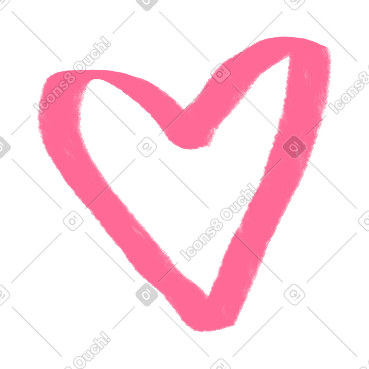 Ilustração de Lined pink heart em no estilo Quirky para baixar em PNG, SVG