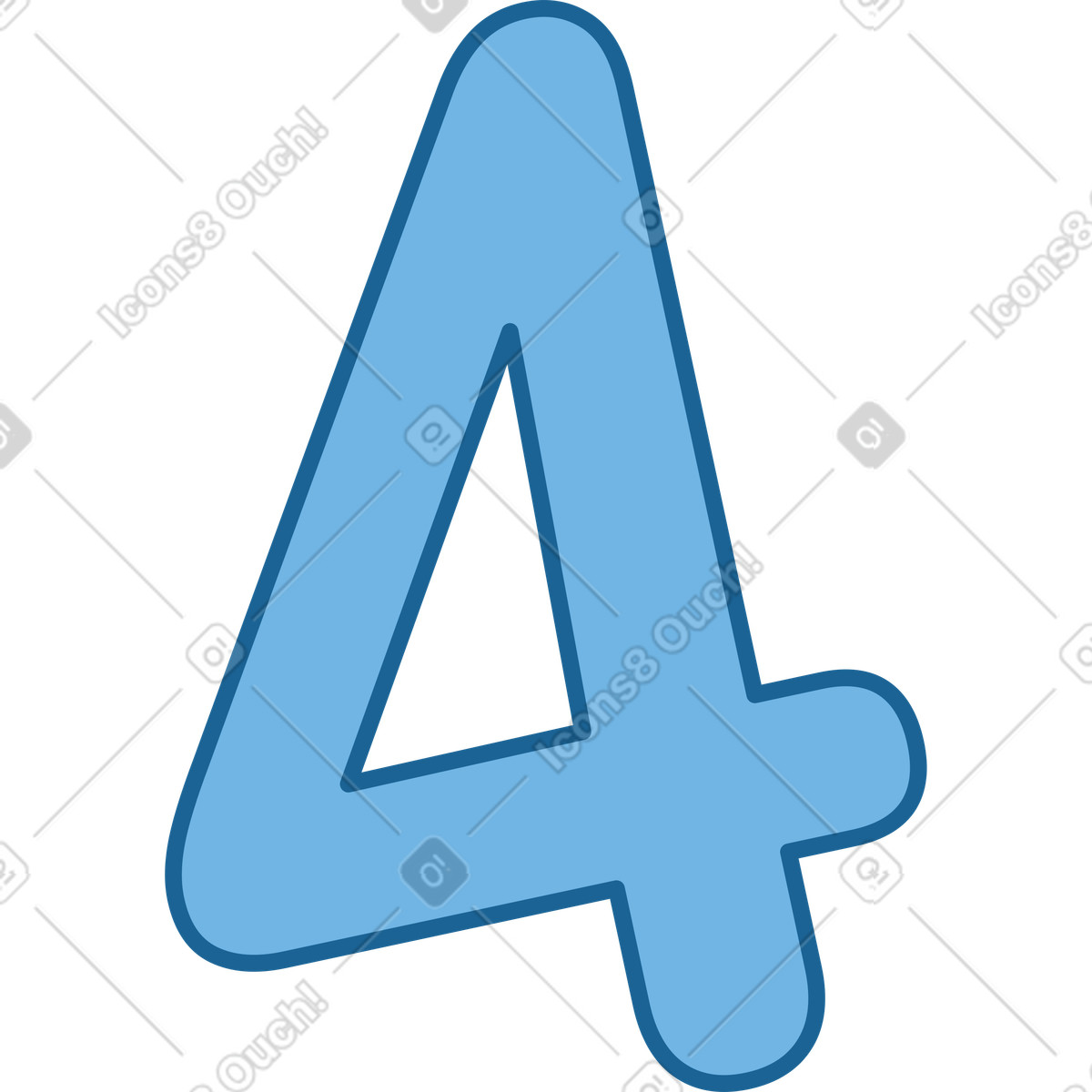 Number four illustration in Natty style download in PNG, SVG