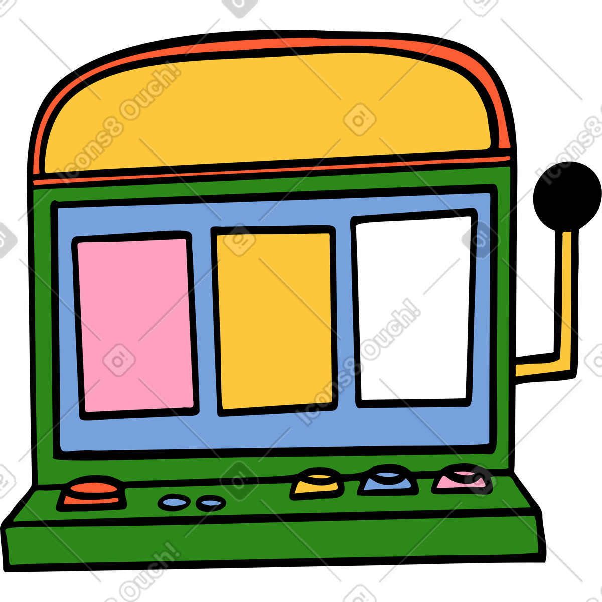 Illustration Machine à sous de casino dans le style Comic télécharger aux formats PNG, SVG