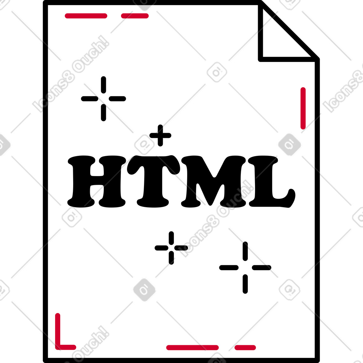 Иллюстрация Html-файл в стиле Ruby — скачать в форматах PNG, SVG