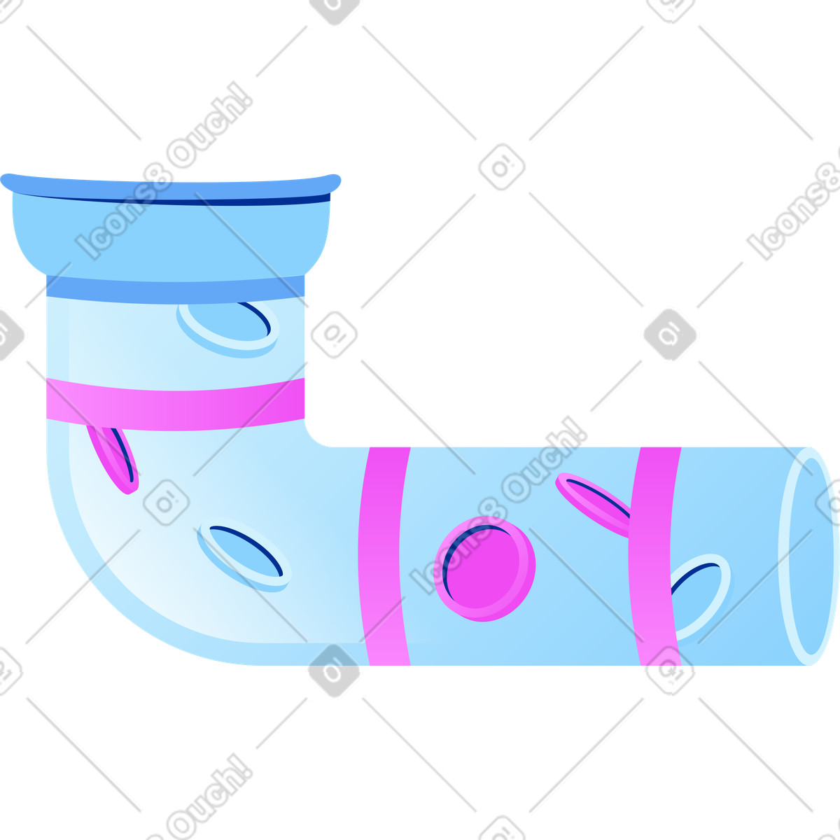 Horizontales ende der geldpfeife-Illustration im Glossy-Stil als Download in PNG, SVG