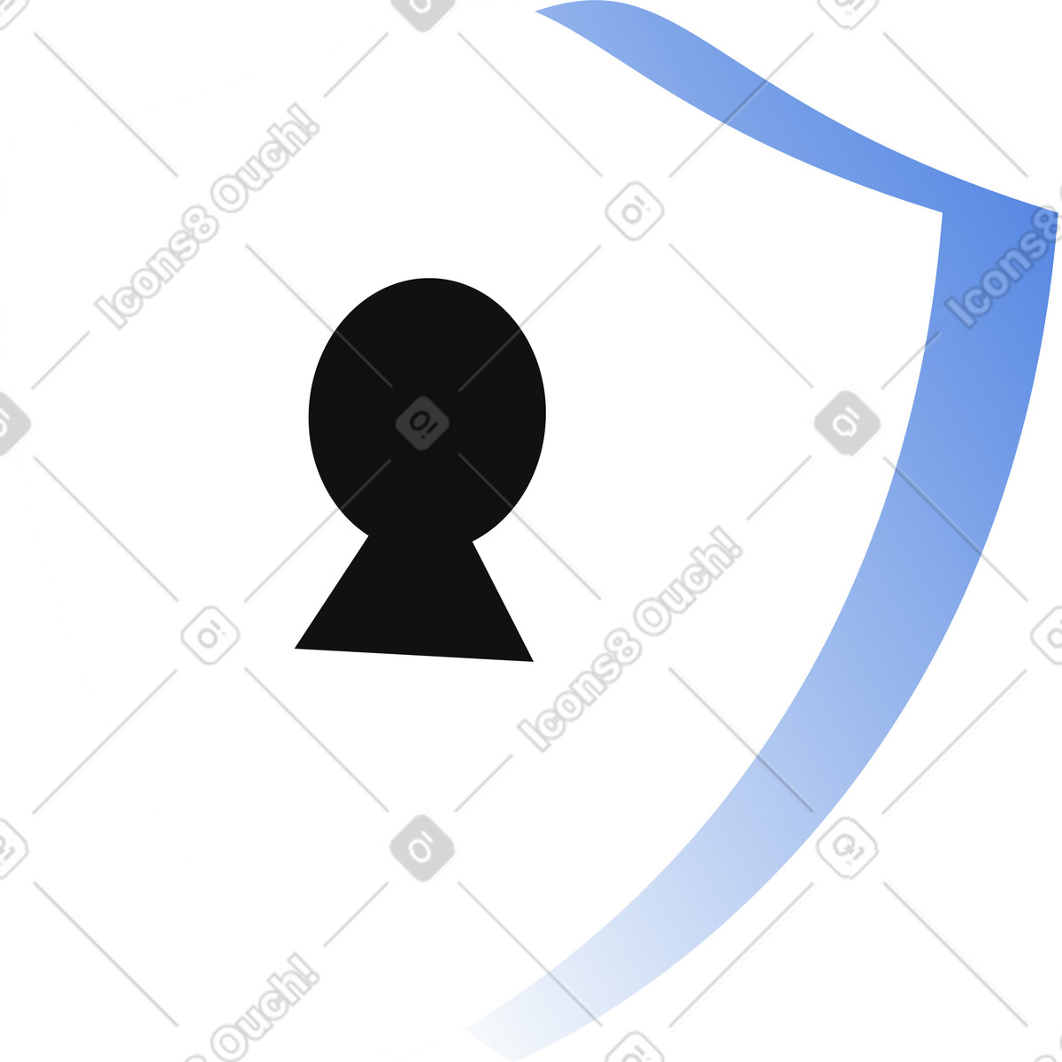 Network 스타일의 Keyhole shield 일러스트레이션 PNG, SVG 다운로드