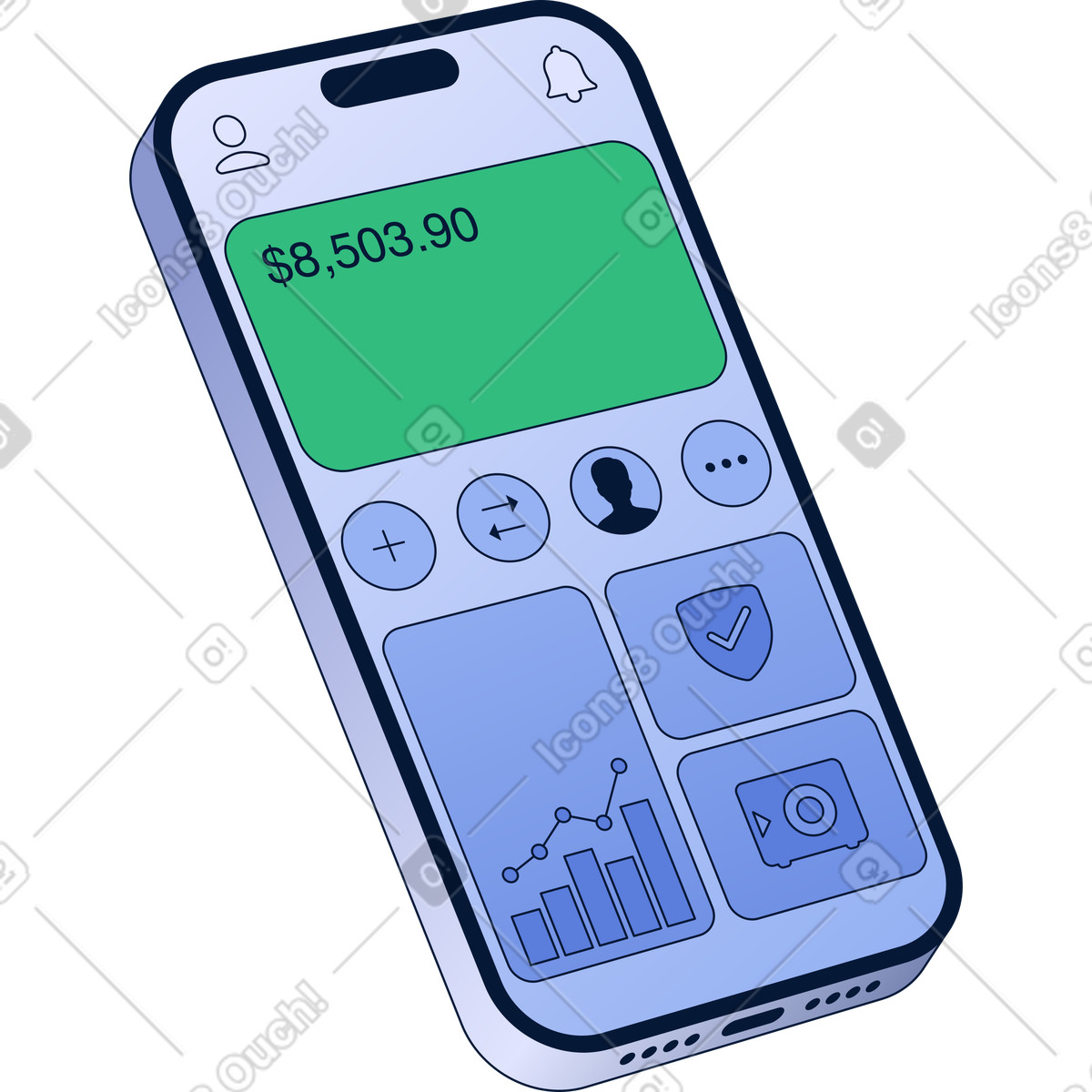 Mobile phone illustration in Neat style download in PNG, SVG