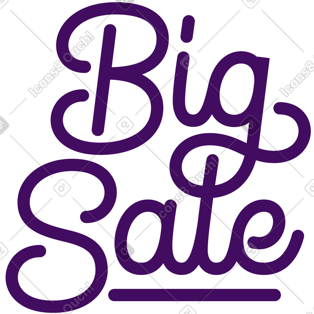 Illustration Lettrage texte grande vente dans le style Simplistic à télécharger aux formats PNG, SVG