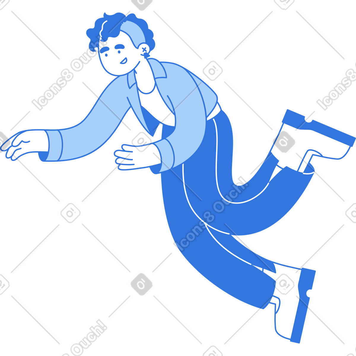 Ilustração de Mulher pegando algo em no estilo Sky para baixar em PNG, SVG