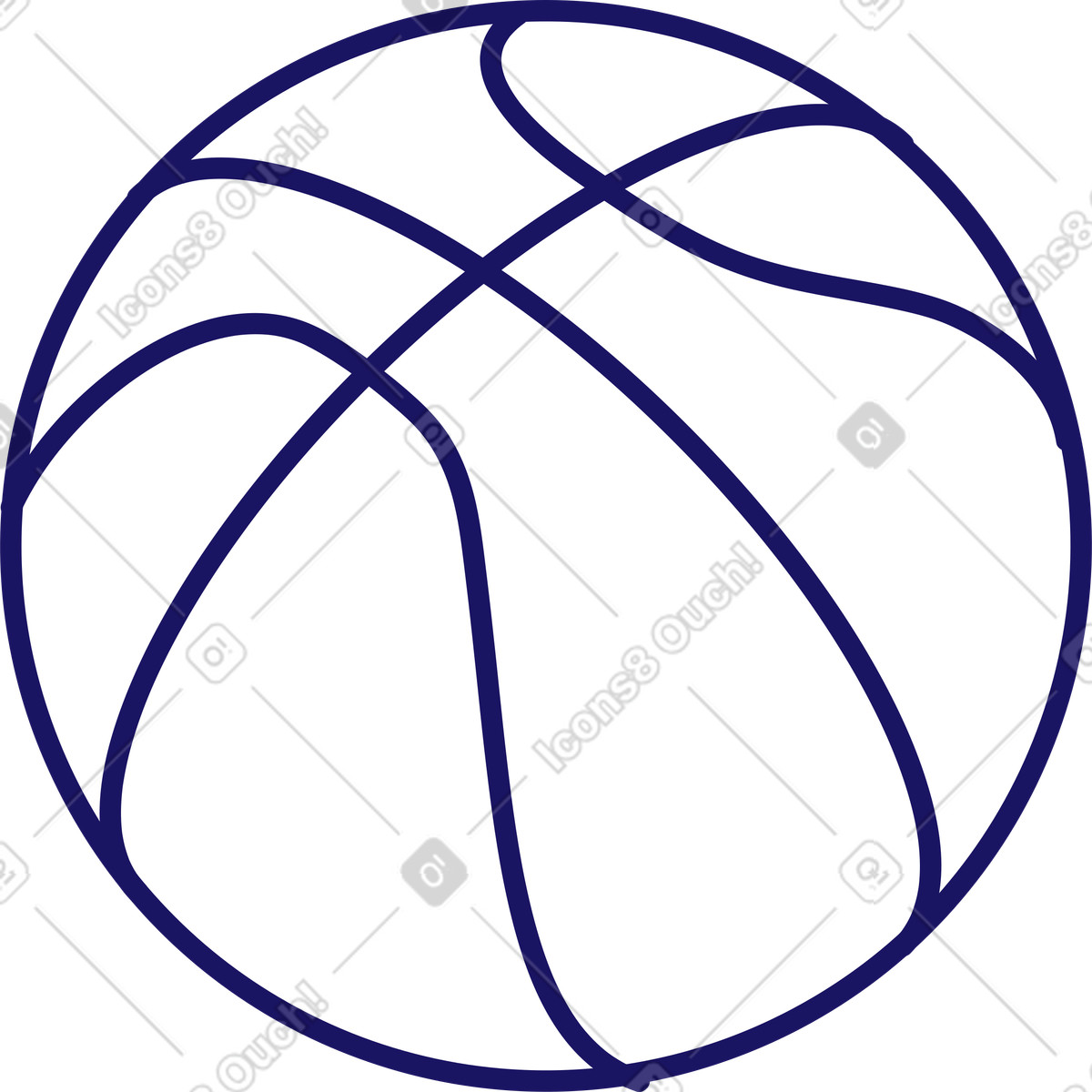Ilustração de Bola basquete em no estilo Matey para baixar em PNG, SVG
