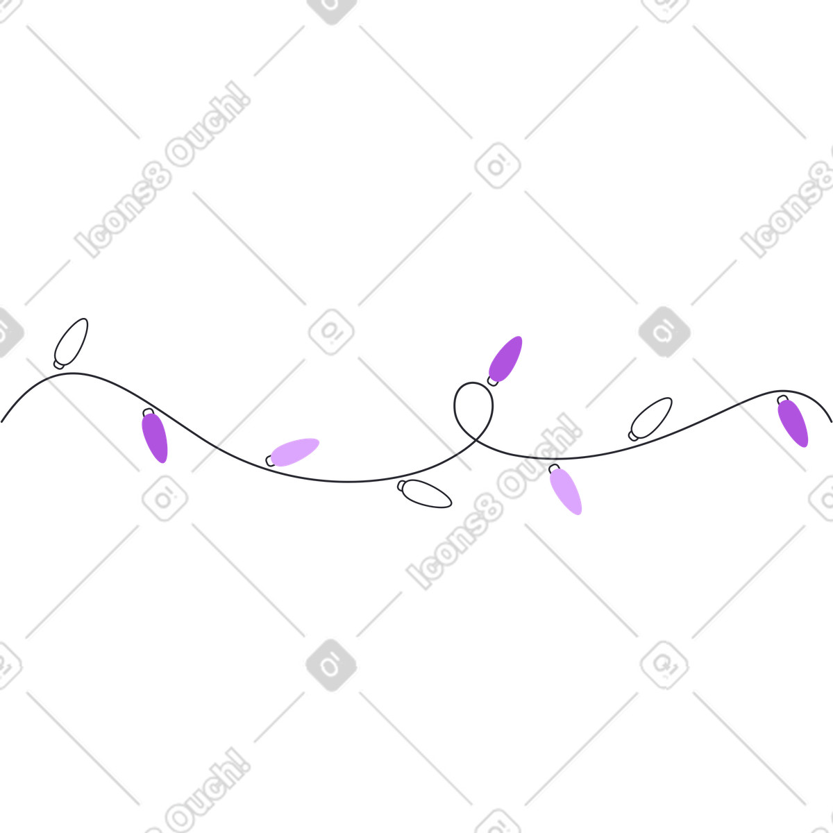 Weihnachtsbeleuchtung-Illustration im Grapy-Stil als Download in PNG, SVG