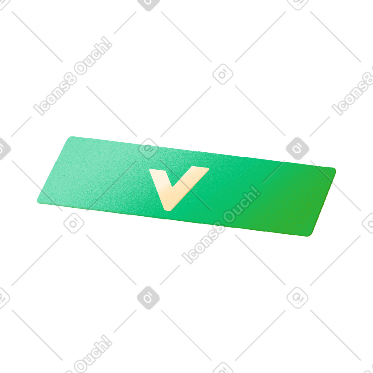 Green button with a check mark illustration in Smart style download in PNG, SVG