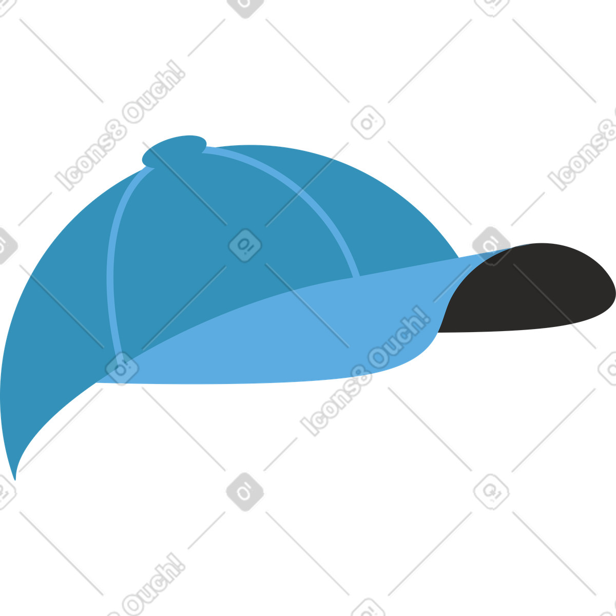 Ilustração de Boné beisebol azul em no estilo Dizzy para baixar em PNG, SVG