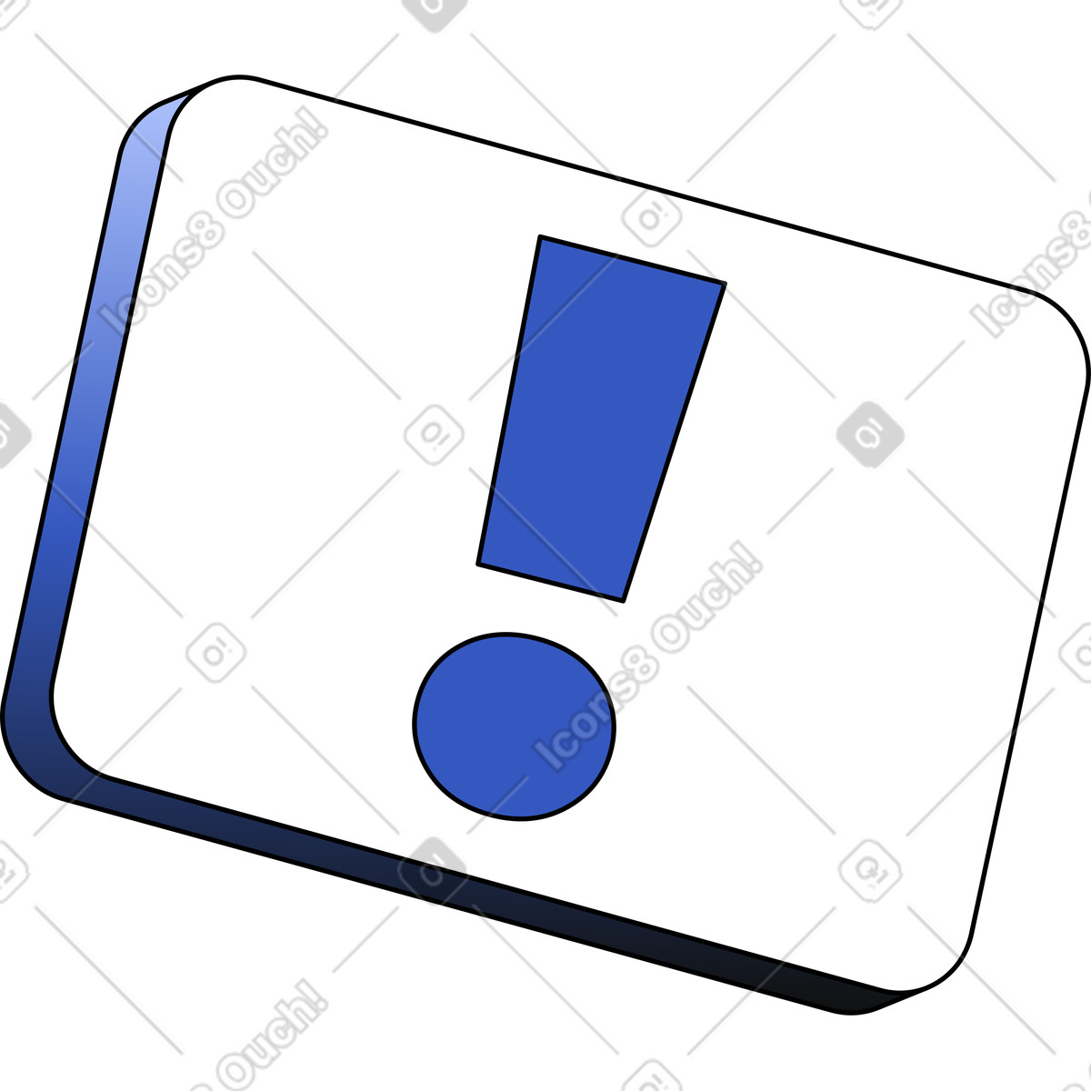 Exclamation sign illustration in Techny style download in PNG, SVG