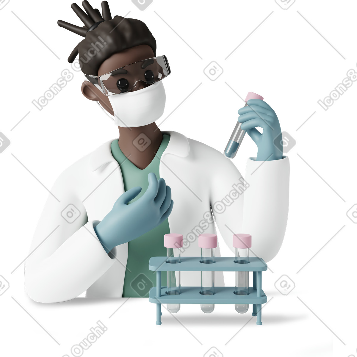 Ilustração de Menino cientista em PNG e SVG