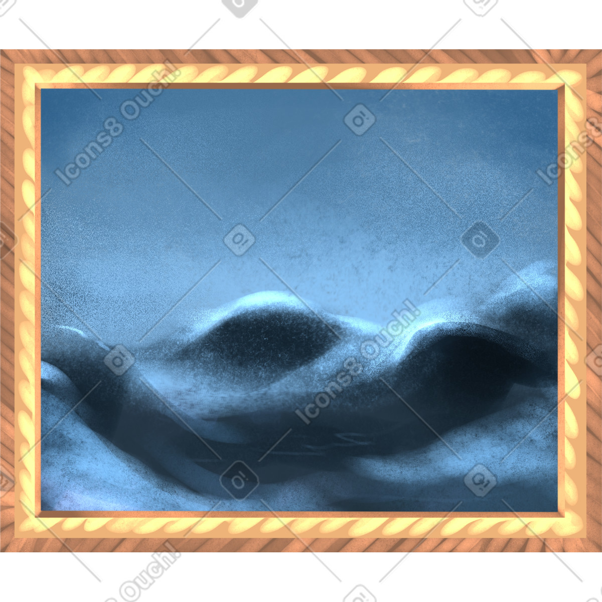 Painting of a storm-Illustration im Demure-Stil als Download in PNG, SVG
