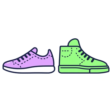 A simple line representation of a pair of sneakers side by side
